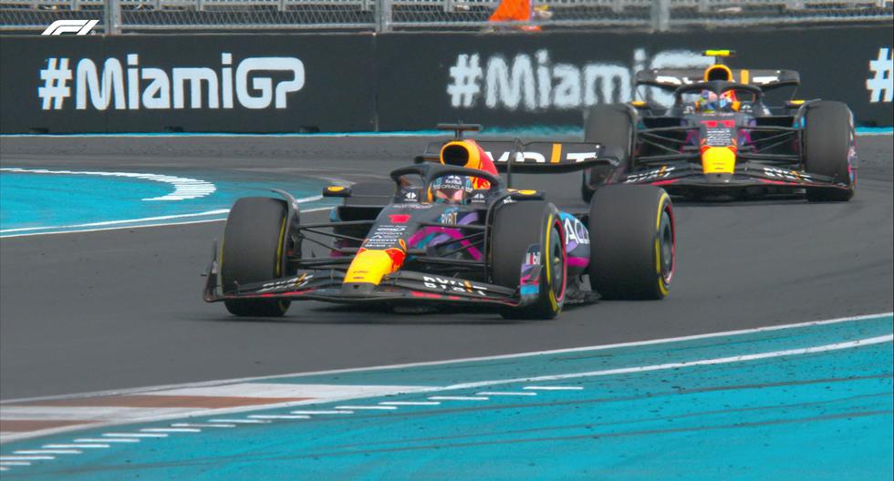 Max Verstappen won the Miami GP 2023: 'Checo' Pérez finished second.