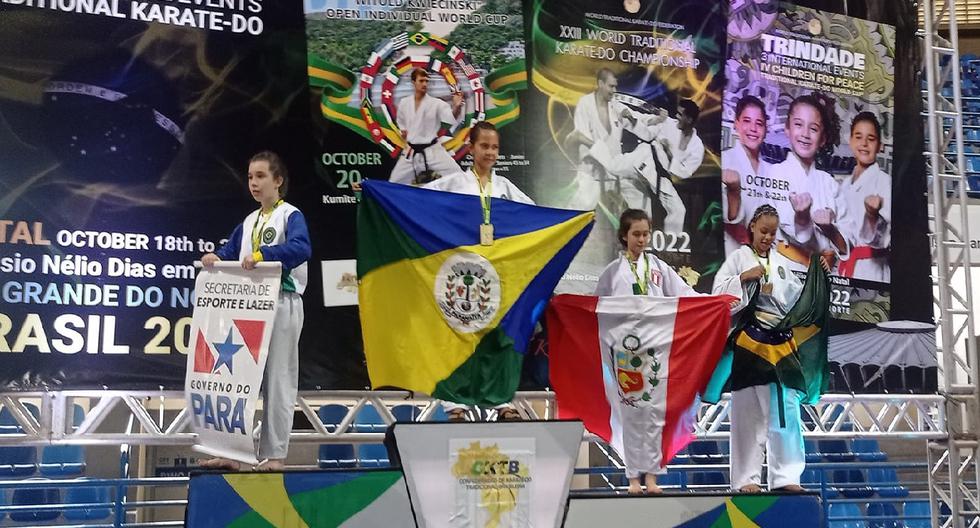 Con tan solo 11 años: peruana gana una medalla de plata y dos de bronce en Campeonato Mundial de Karate Tradicional