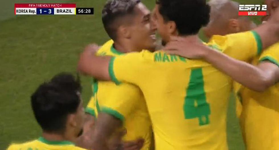 Figura repetida: cobro del VAR y gol de Neymar por la vía del penal para su doblete y el 3-1 de Brasil 