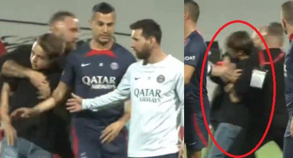 Hincha estuvo a centímetros de Lionel Messi, pero seguridad lo echó de la cancha con rudeza 