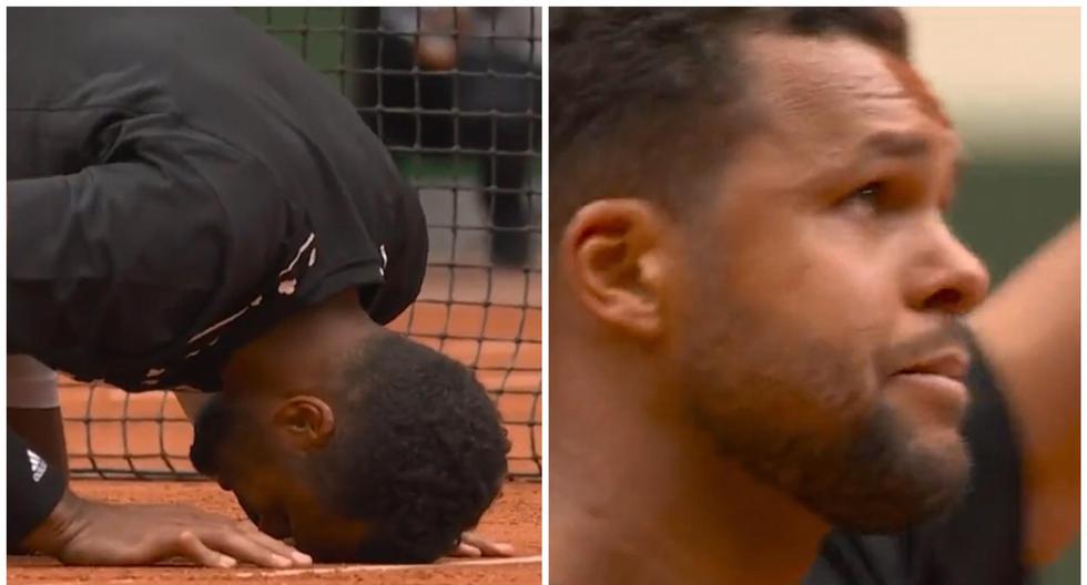 Jo-Wilfried Tsonga no contuvo las lágrimas tras retirarse en el Roland Garros 