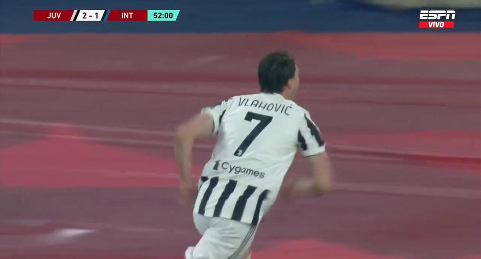 Juventus remontó en dos minutos: Alex Sandro y Vlahovic para el 2-1 ante Inter 