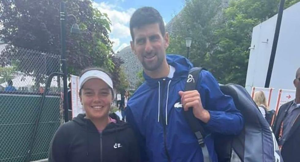 ¡Dos finalistas de Roland Garros! La peruana Lucciana Pérez se encontró con el histórico Novak Djokovic