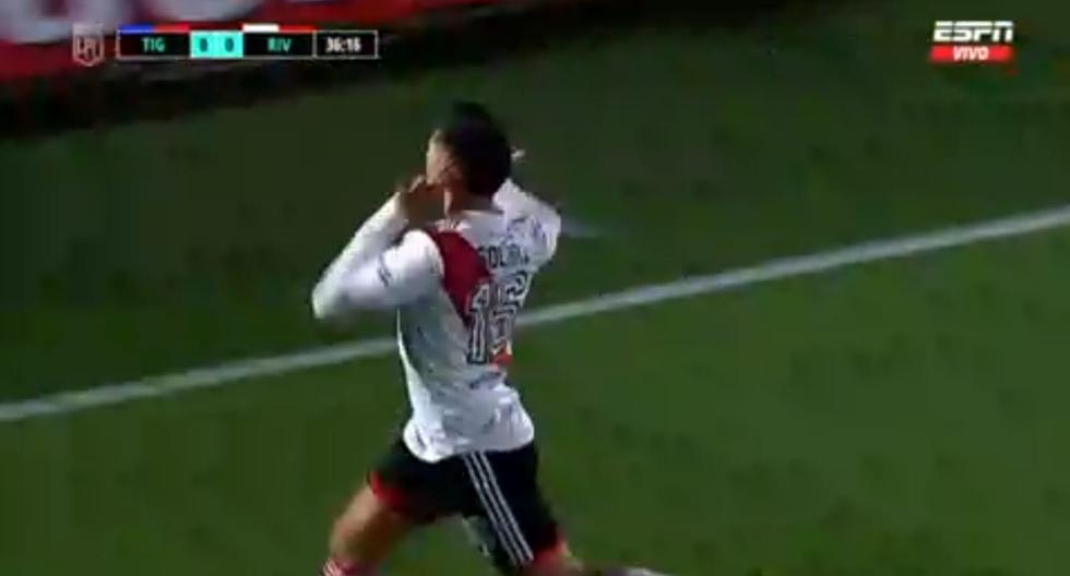 Pablo Solari opened the scoring and put River Plate 1-0 up against Tigre.