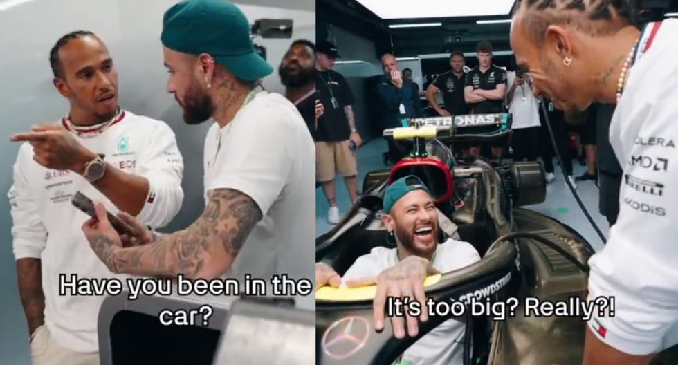 Lewis Hamilton presta su Mercedes a Neymar: así fue la imperdible reacción del brasileño 