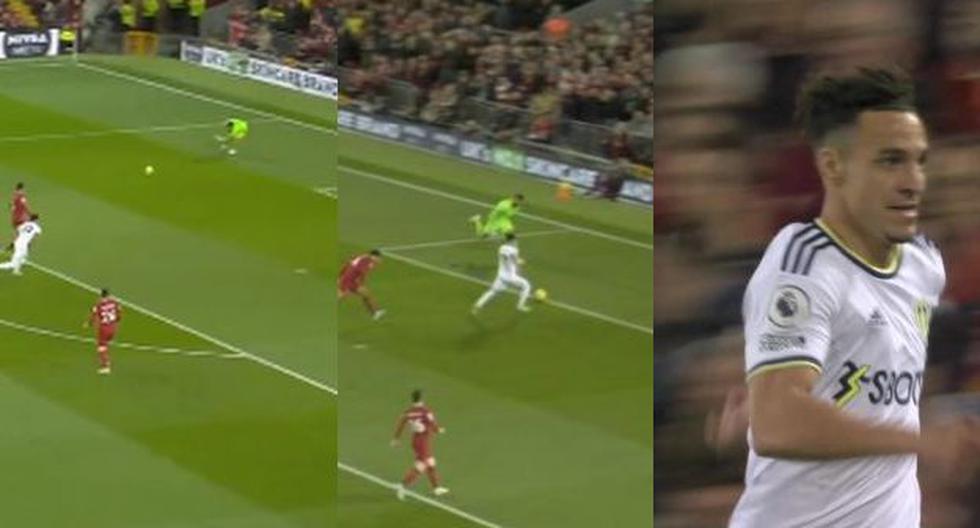 Error de Liverpool en defensa y gol de Rodrigo para Leeds en el 1-0 en Premier League 