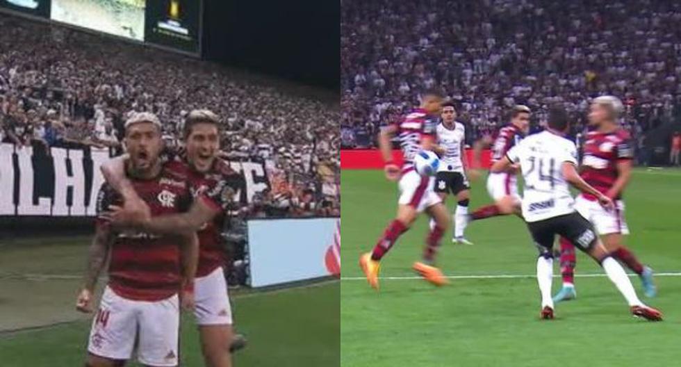 ¿Polémica? De Arrascaeta marcó un golazo para el 1-0 de Flamengo y Corinthians reclamó mano 