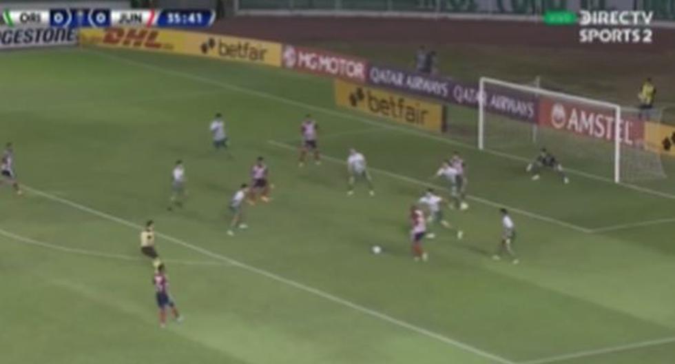Gol de Omar Albornoz a Oriente Petrolero: así definió para el 1-0 de Junior 