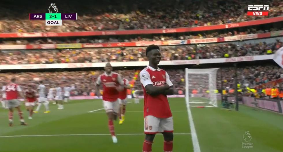 Gol de Bukayo Saka para Arsenal: así fue la gran jugada del 2-1 sobre Liverpool 