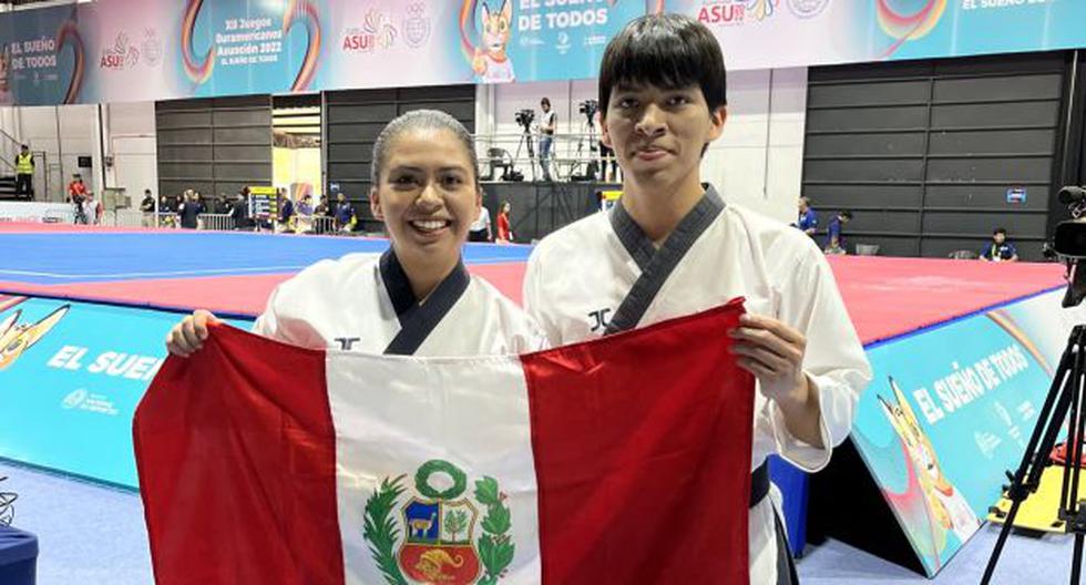 Krishna Cortez y Luis Sacha ganaron oro en taekwondo poomsae: quinta medalla para peruana en Asunción 2022