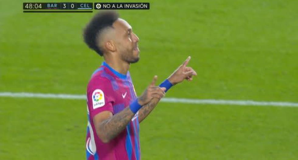 Doblete de Aubameyang con Barcelona: marcó el 3-0 ante Celta de Vigo 