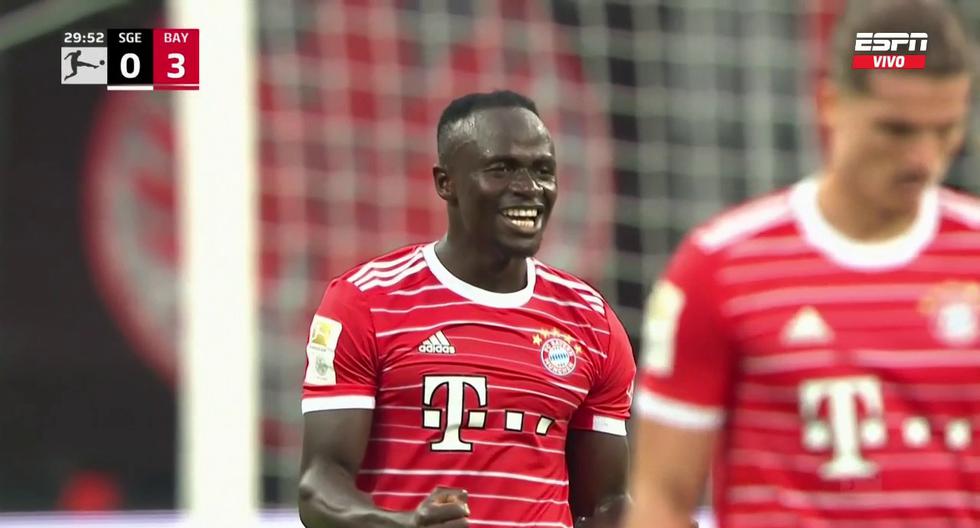 Mané se estrenó con gol en la Bundesliga: el senegalés marcó el 3-0 para el Bayern Munich vs. Frankfurt 