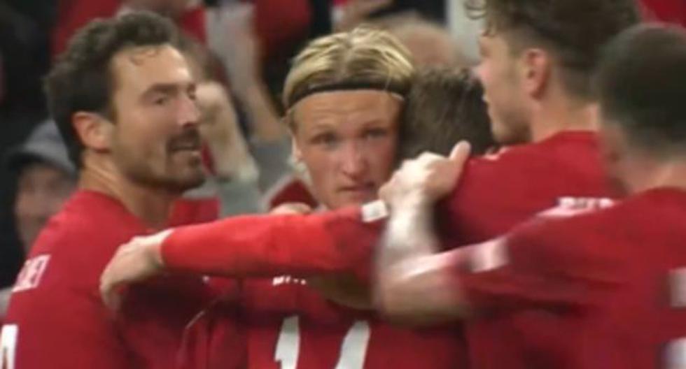 Goles de Dolberg y Skov Olsen para el 2-0 de Dinamarca vs. Francia 