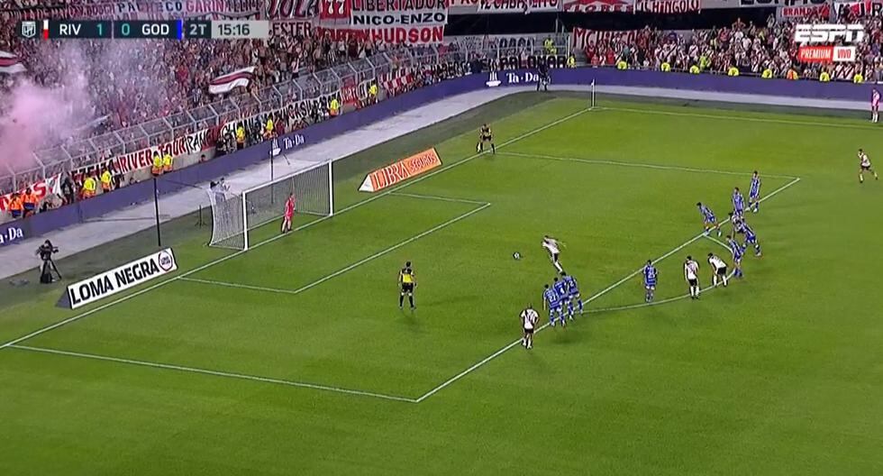 Penalty and goal: Beltran's brace in the River vs. Godoy Cruz match for the Argentine League.