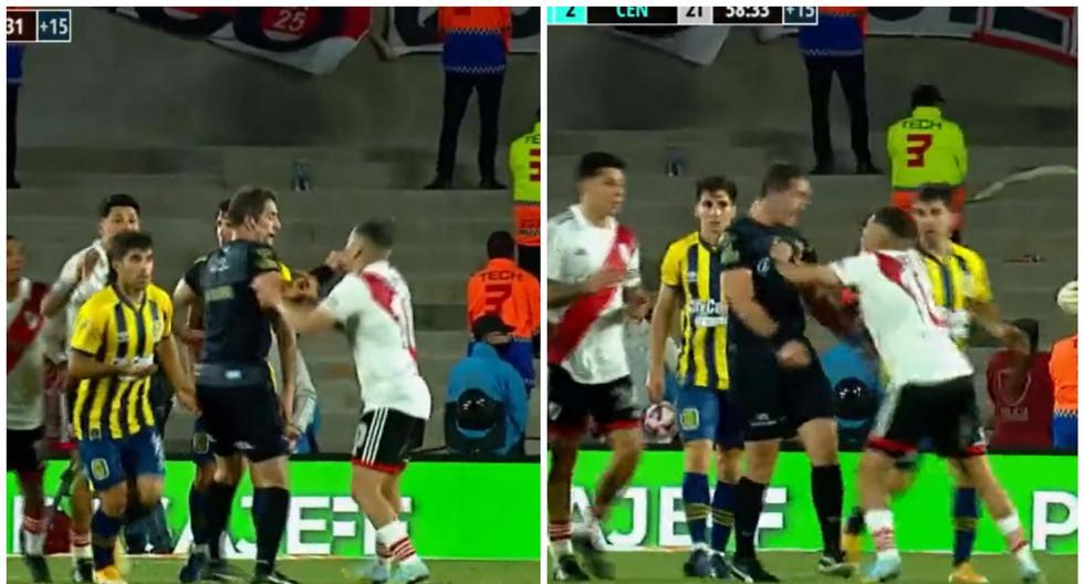 Juanfer Quintero pushed the referee, considering that he had attacked him, and was expelled.