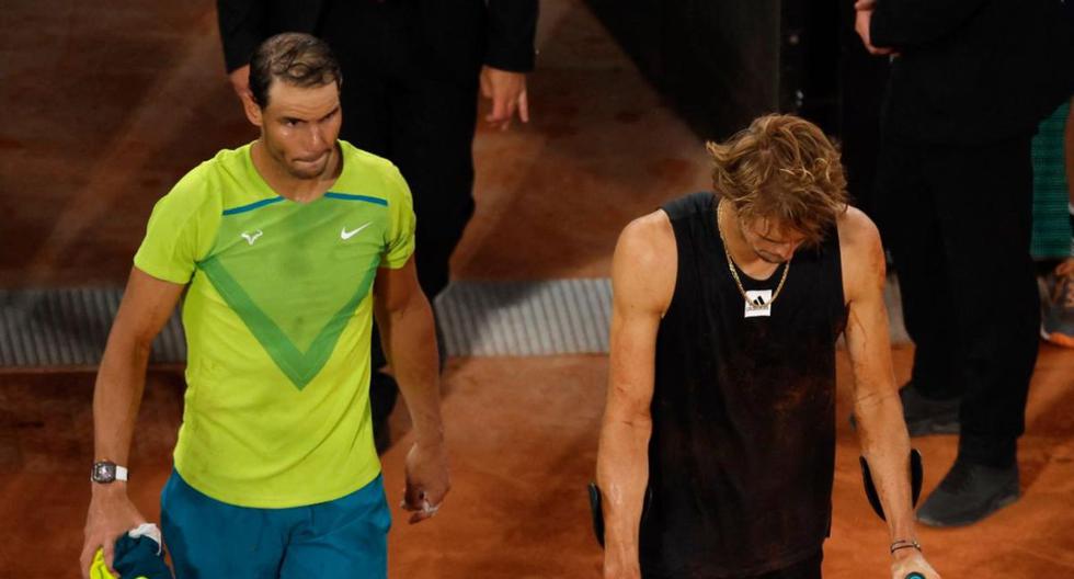Rafael Nadal ofreció consuelo a Zverev por su lesión en Roland Garros: “Es muy duro verle llorar”