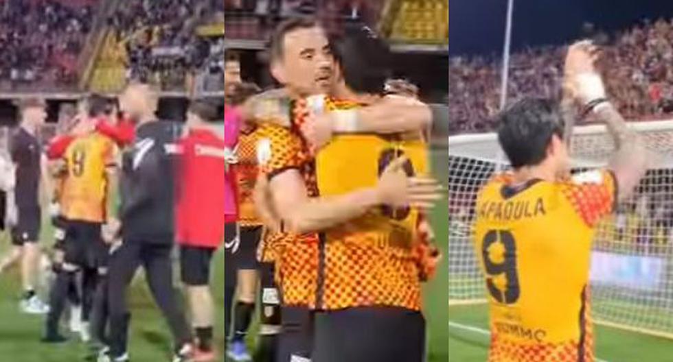 La reacción de los jugadores e hinchas de Benevento con Gianluca Lapadula tras el gol y la victoria 