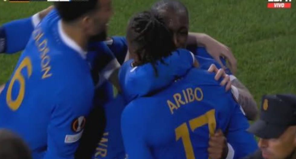 Joe Aribo anotó el 1-0 de Rangers sobre Frankfurt por la final de la Europa League 