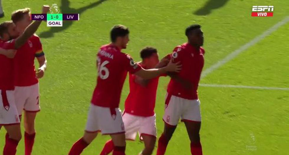 Otro golpe a Liverpool: Taiwo Awoniyi sorprendió con el gol para el 1-0 de Nottingham Forest 