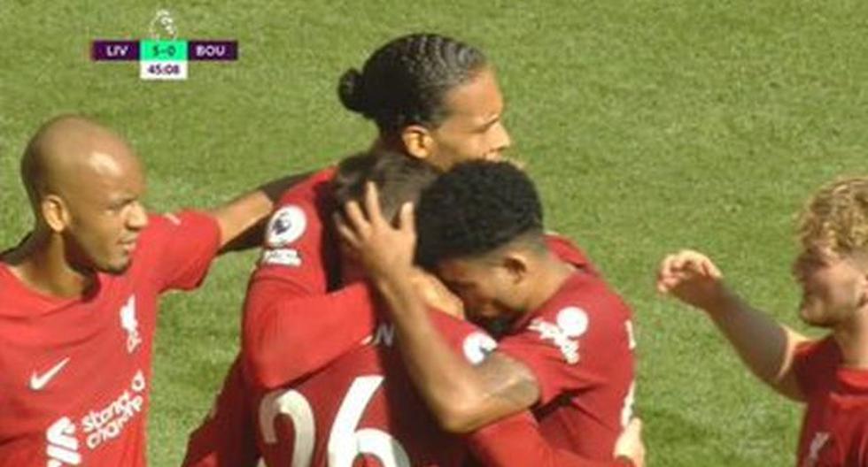 Gol de Virgil van Dijk para el 5-0 de Liverpool vs. Bournemouth 