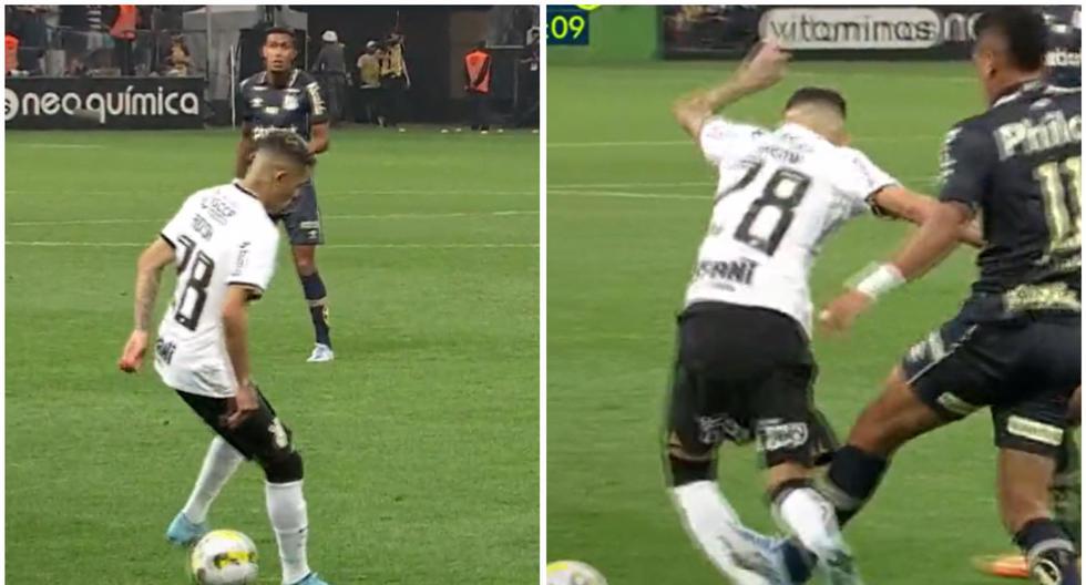 Corinthians football player received a tackle for showing off during his team's victory.