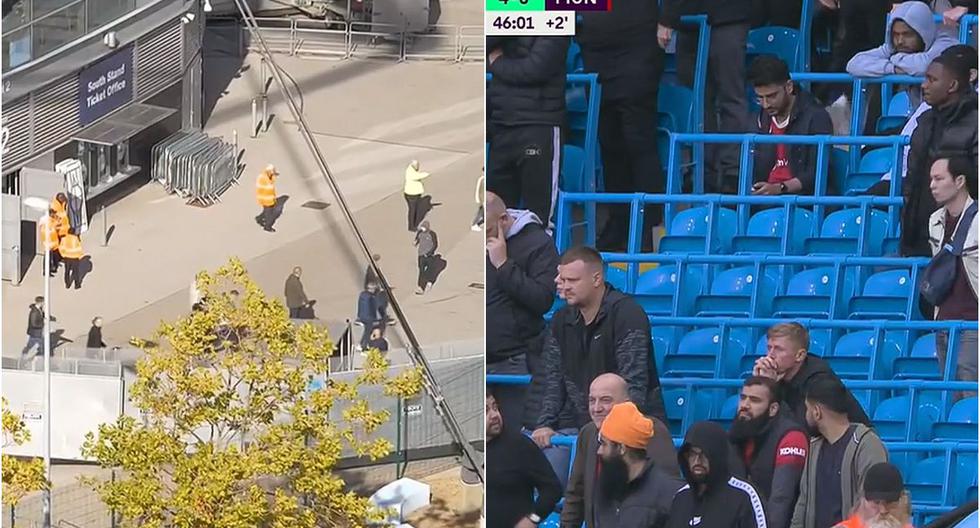 Total outrage: Manchester United fans left the City stadium after the 4-0.