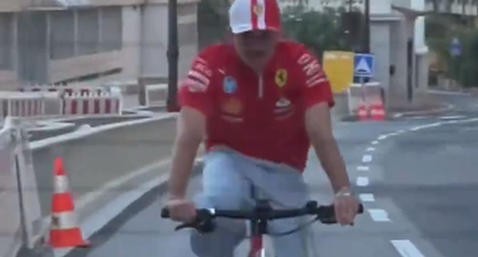 Leclerc vuelve a casa en bicicleta tras ganar el GP de Mónaco 