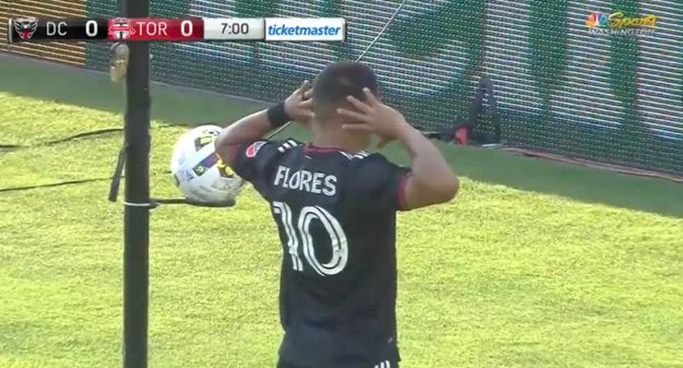 His first goal of the season: Edison Flores scored the 1-0 for DC United vs. Toronto.