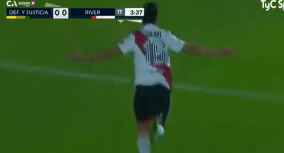 After Quintero's assist, Solari scored the 1-0 for River Plate against Defensa y Justicia in the Copa Argentina.