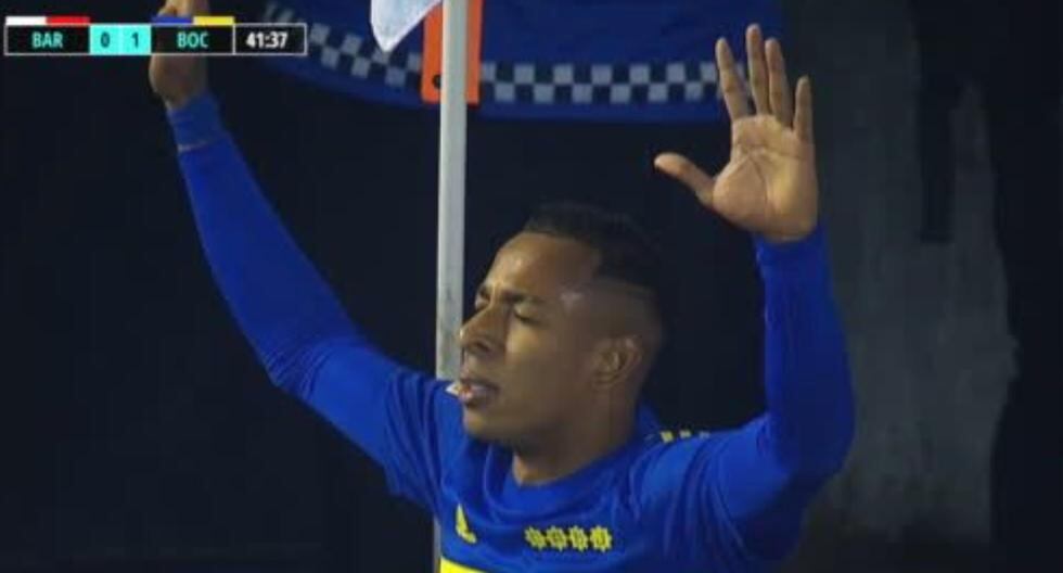 Gol de Sebastián Villa para abrir el marcador en favor de Boca Juniors vs. Barracas 