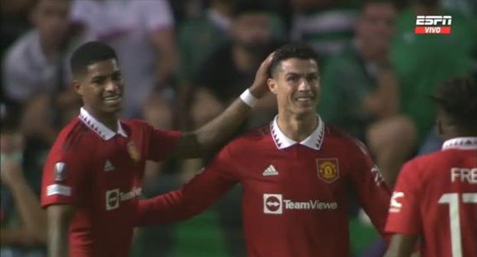 La primera asistencia de Cristiano Ronaldo para el gol de Rashford y 3-1 de Manchester United 