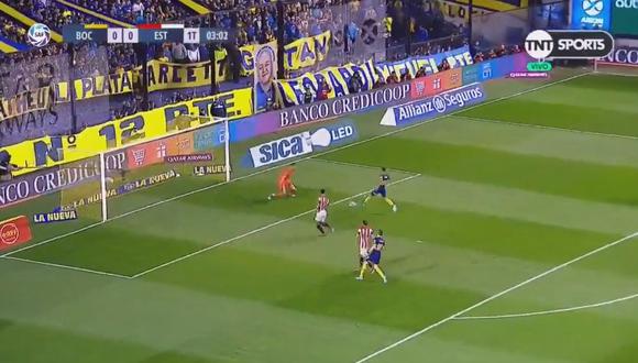 Emanuel Reynoso abrió el marcador a favor de Boca Juniors, tras aprovechar un rebote cedido por el golero Andújar, apenas a los 3 minutos de juego. (Foto: captura de video)