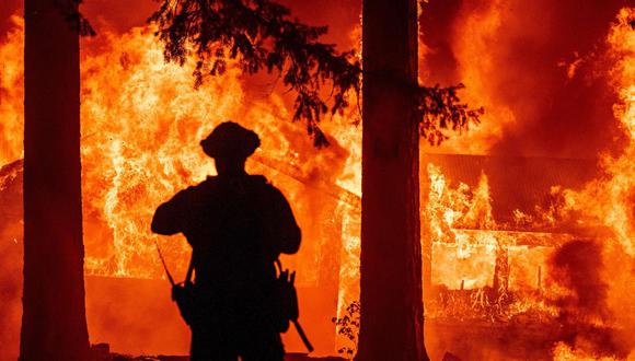 En California, el incendio Dixie, el mayor del estado, a unos 200 kilómetros al norte de Sacramento, ya ha consumido 780 kilómetros cuadrados de terreno. (Foto: Josh Edelson / AFP)