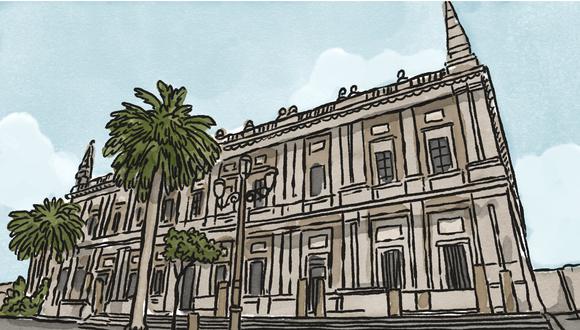 “El Archivo de Indias posee 40 mil legajos”. (Ilustración: Víctor Aguilar Rúa).