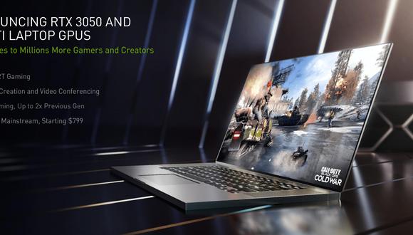Nvidia presenta las nuevas RTX 3050 y RTX 3050 Ti para laptops. (Imagen: Nvidia)
