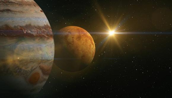 Pese a estar separados por más de 300 millones de kilómetros, Venus y Júpiter se alinearán dando la sensación desde la Tierra de que están cerca. (Getty Images).