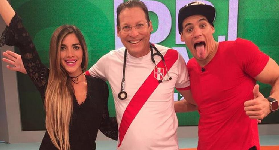 Korina Rivadeneira y Facundo González visitaron el set de DR. TV y participaron de singular competencia, en la que representaron a sus países. (Foto: Difusión)