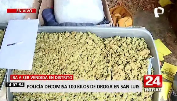 Las investigaciones determinaron que la droga fue acopiada y enviada a Lima como encomienda desde la ciudad de Huamachuco. (Foto: captura de video)