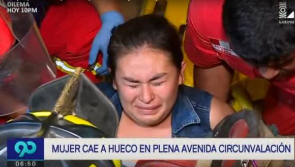 San Luis: mujer quedó atrapada por 1 hora en caja de Sedapal