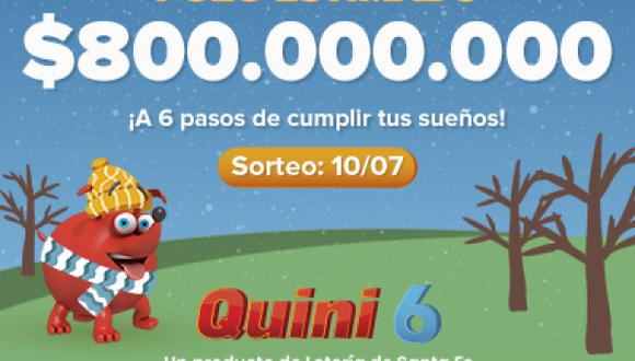 Sorteo del Quini 6 del domingo 10 de julio: números ganadores de la ‘Lotería de Santa Fe’ (Foto: Facebook/Quini6).