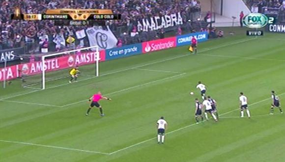 Colo Colo vs. Corinthians: el gol de Jadson para el 1-0 ante el 'Cacique'. (Foto: captura)