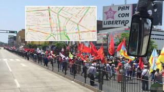 Marcha contra régimen laboral: así va el tráfico en el centro