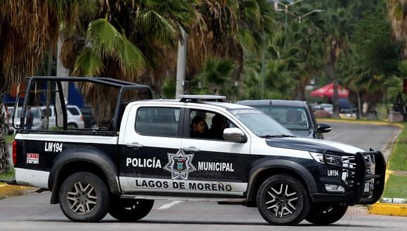 Un vehículo de la Policía Municipal patrulla en Lagos de Moreno, Estado de Jalisco, México, el 18 de agosto de 2023 (Foto de ULISES RUIZ / AFP)