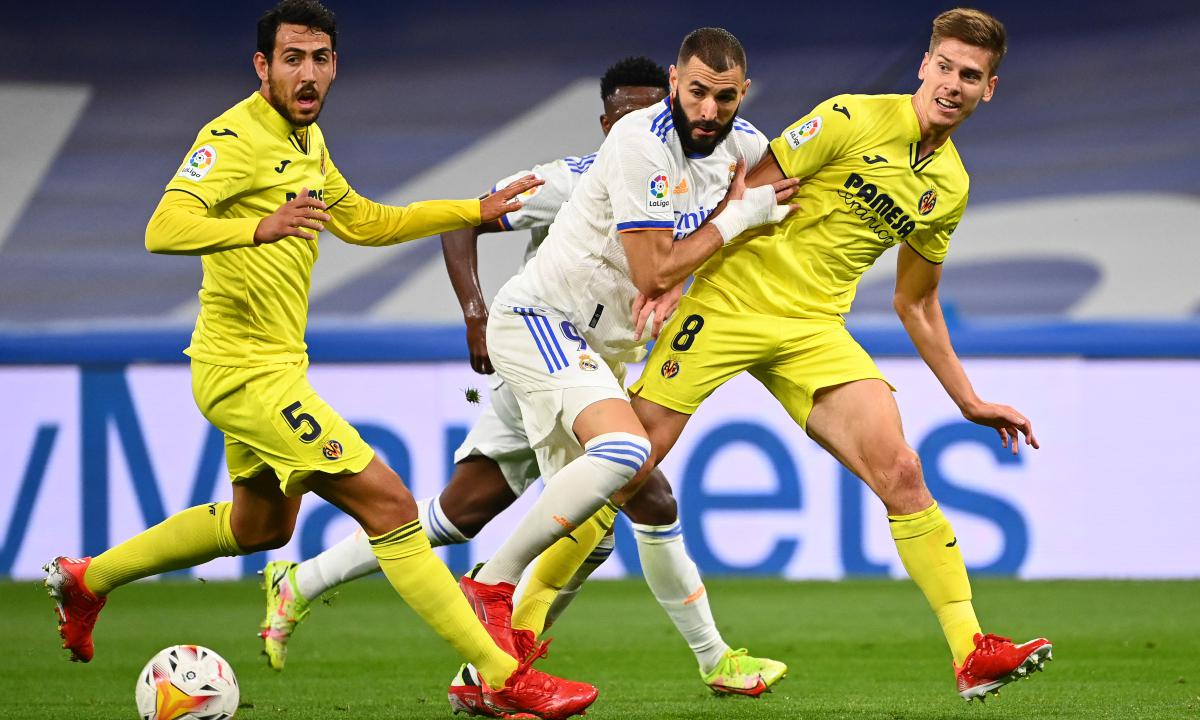 Real Madrid y Villarreal chocaron en un duro encuentro disputado en el Santiago Bernabéu. | Foto: AFP
