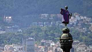 Cristóbal Colón 'se puso' la camiseta de Barcelona