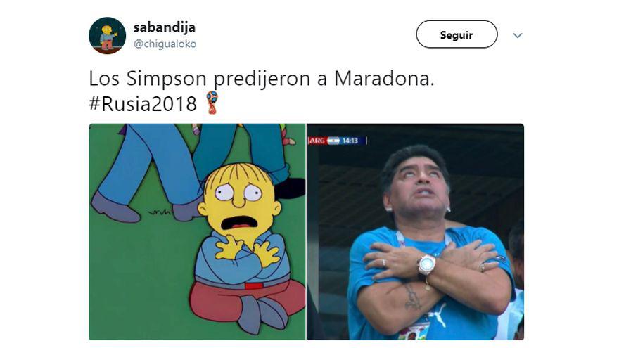 Maradona protagonizó los mejores memes del Argentina vs. Nigeria. (Twitter)