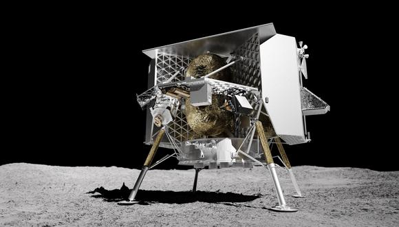 Esta es una representación del módulo lunar Peregrine que llegará a la Luna en enero. (Foto: astrobotic.com)