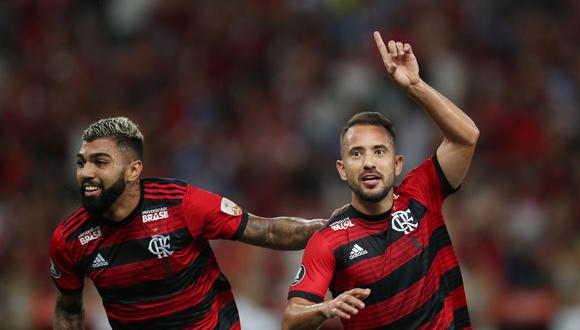 LDU Quito vs. Flamengo se enfrentaron por la segunda jornada del Grupo D de la Copa Libertadores 2019. El conjunto brasileño se llevó la victoria por 3-1 en Maracaná. (Foto: AFP).