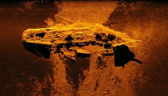 Una imagen sonar de uno de los barcos naufragados descubiertos en el 2015. (Foto: Oficina Australiana de Seguridad del Transporte)