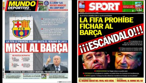 Prensa de Barcelona calificó de "puñalada" castigo de FIFA